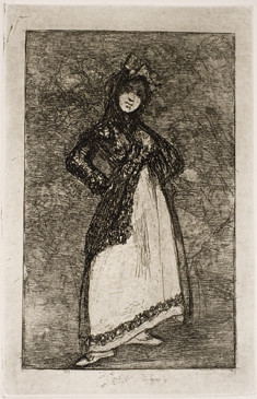Lady on a dark background.