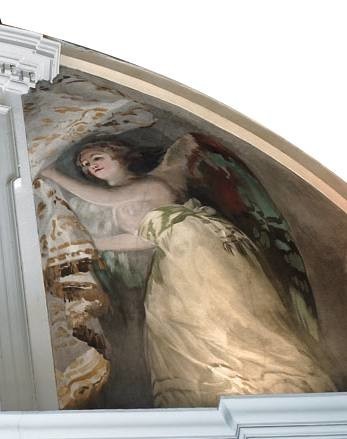 Angel located in the left-hand section of the south-eastern lunette of the transept