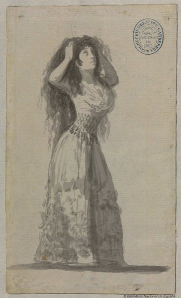 The Duchess of Alba with her hair in a bun