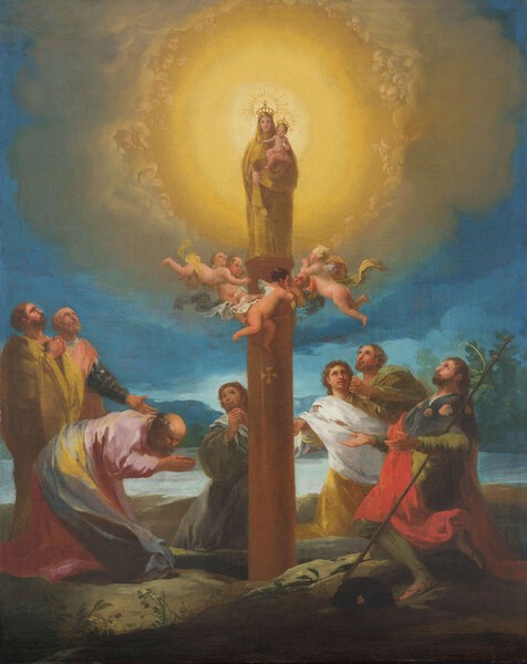 Arrival of the Virgin of Pilar to Zaragoza to the apostle Santiago